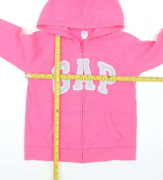 GAP Kids Girls Pink Hooded Zip Puffer Jacket Lined Size 10-11 Years