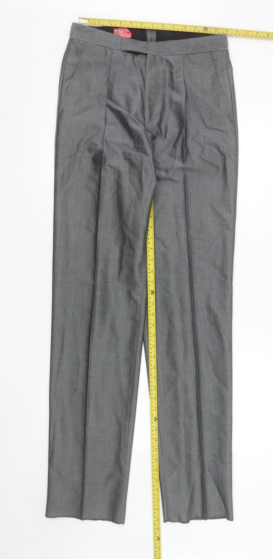 Torre Cerimonia Men's Grey Dress Pants 30.XL Classic Fit Wool Blend