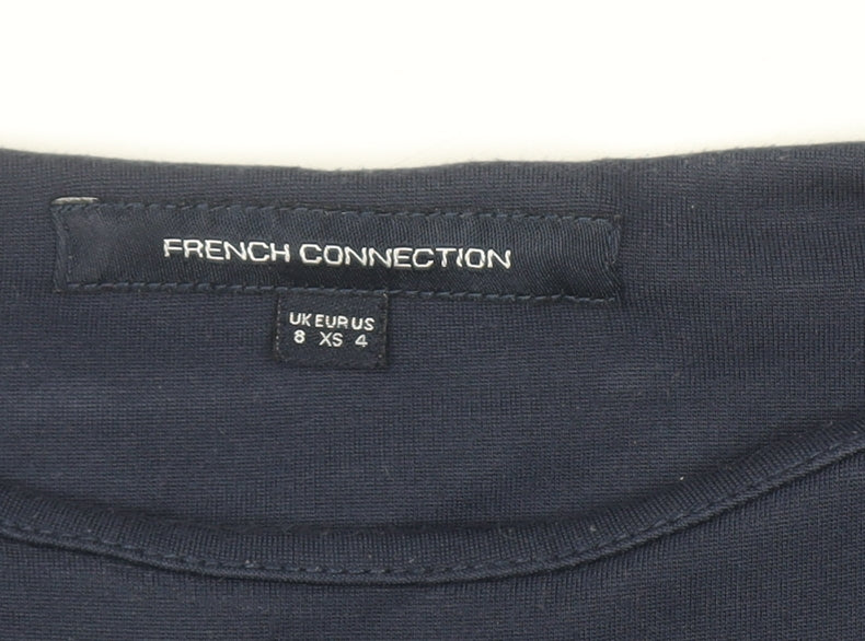 French Connection Women Blue Sheath Dress Size 8 Long Sleeve