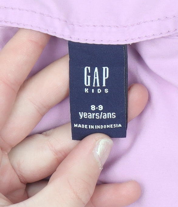 Additional view of Gap girls’ pink faux fur lined bodywarmer 8-9 years sleeveless zip waistcoat