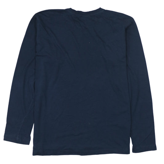 Champion Men's Navy Blue Long Sleeve Crew Neck T-Shirt Size L