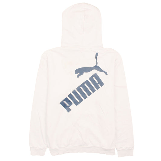 Puma Men's White Pullover Hoodie M Logo Graphic Sportswear
