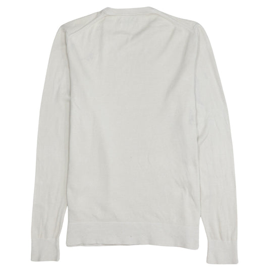 Calvin Klein Men's Ivory Cotton Silk Blend Crew Neck Jumper S