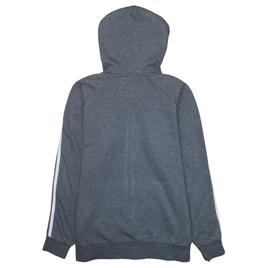adidas Men's Grey Full Zip Hoodie S Classic 3-Stripes Logo
