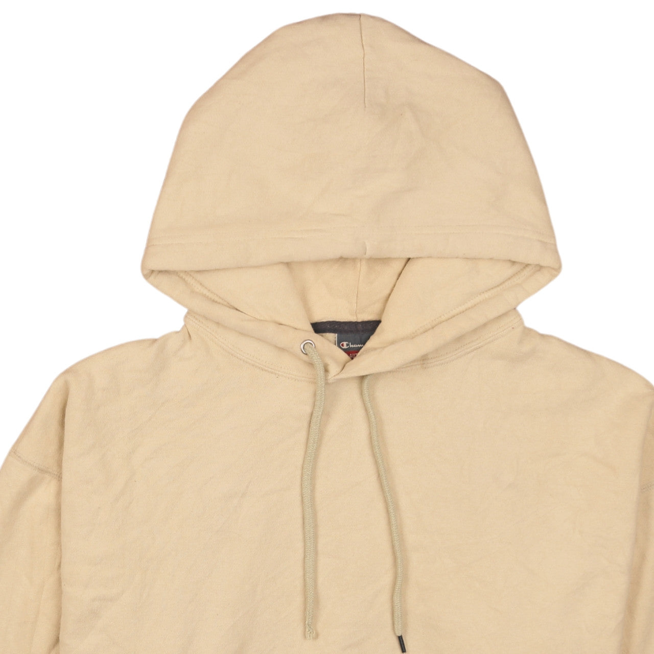 Champion Men's Beige Pullover Hoodie L Fleece Cotton Blend