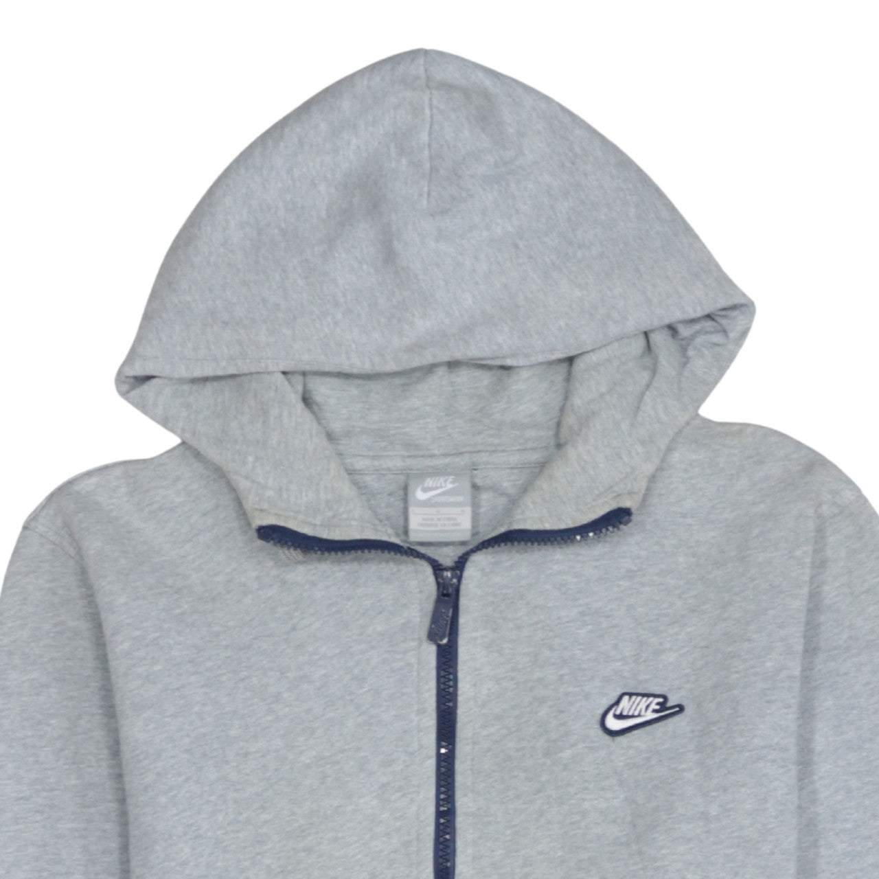 Nike Men's Grey Full Zip Hoodie Size L Sportswear Fleece