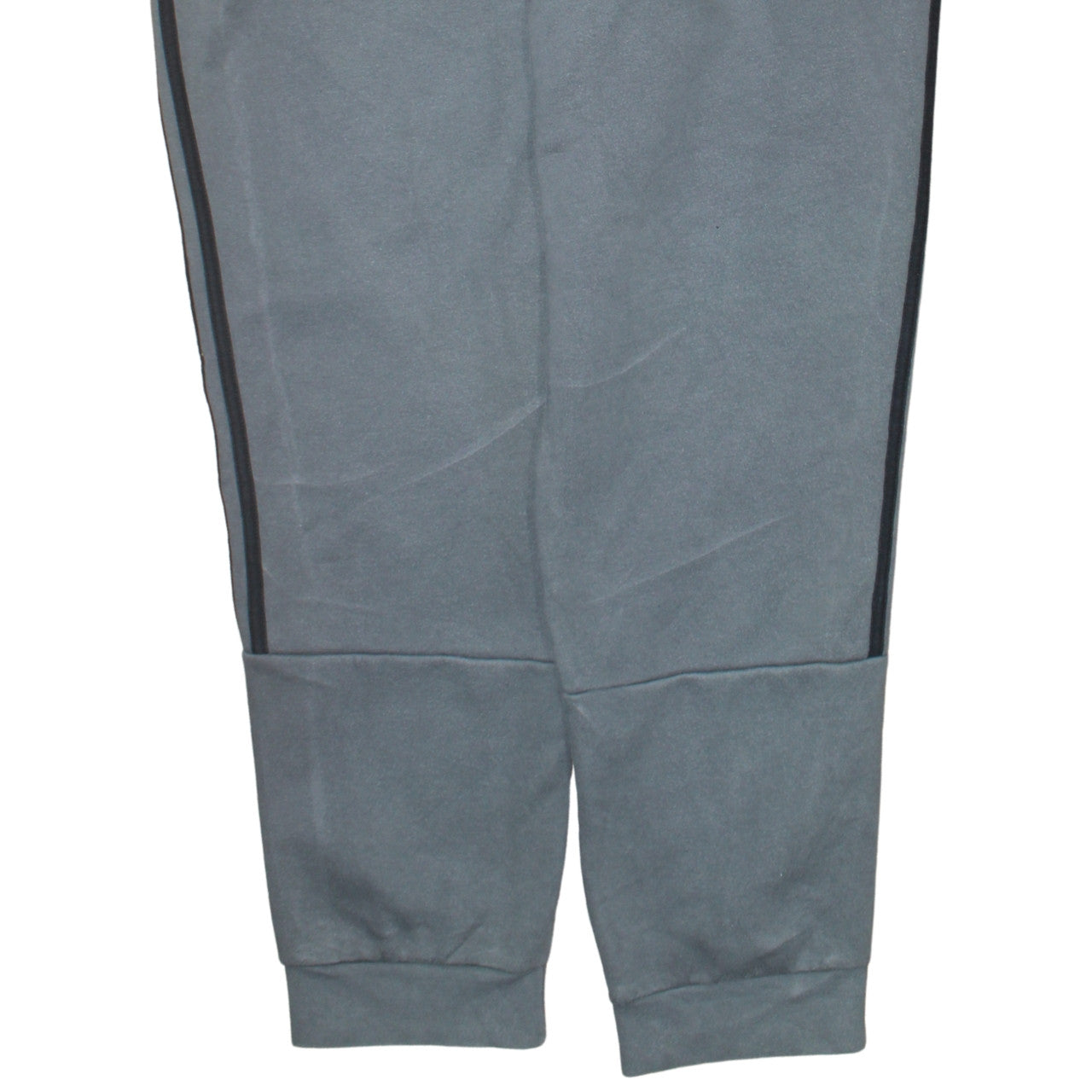 Adidas Men's Grey 2XL Fleece Jogger Trousers with Stripes