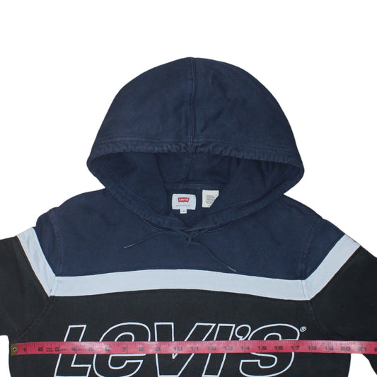 Levi's Men's Blue Pullover Hoodie Size S Graphic Logo Sweatshirt