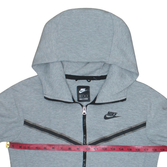 Nike Men's Grey XS Full Zip Hoodie with Logo Accents