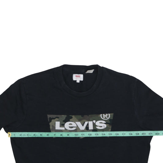 Levi's Men's Black Camouflage Logo Crew Neck Sweatshirt S