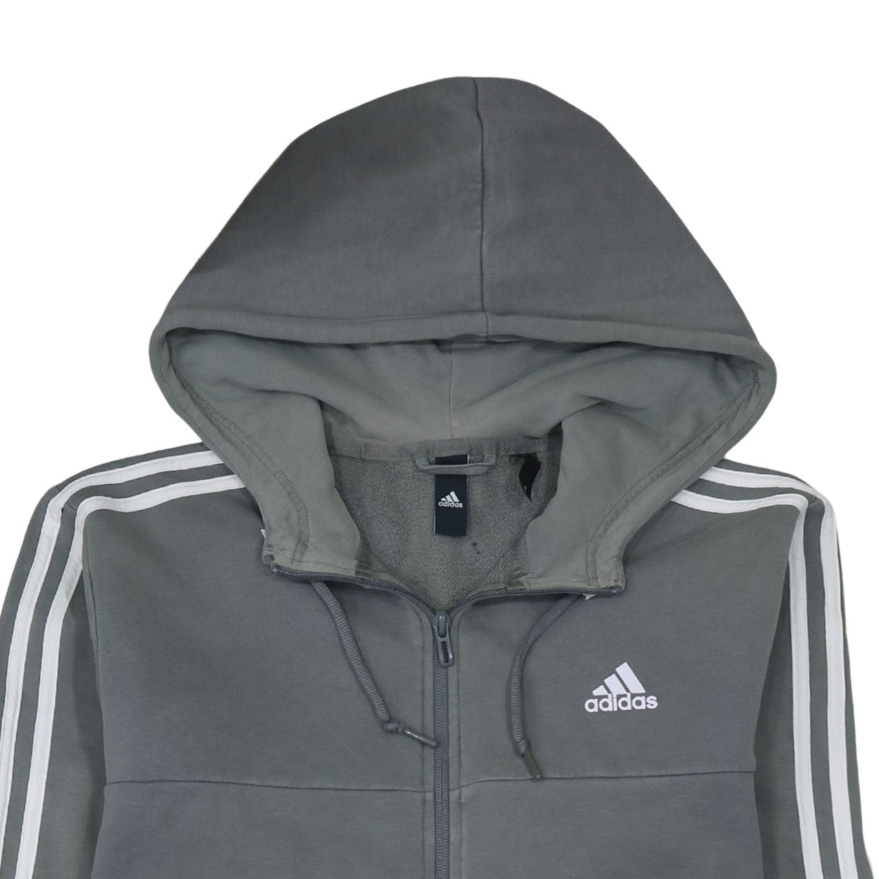Additional view of Adidas Men's Grey Full Zip Hoodie Medium Sports Fleece
