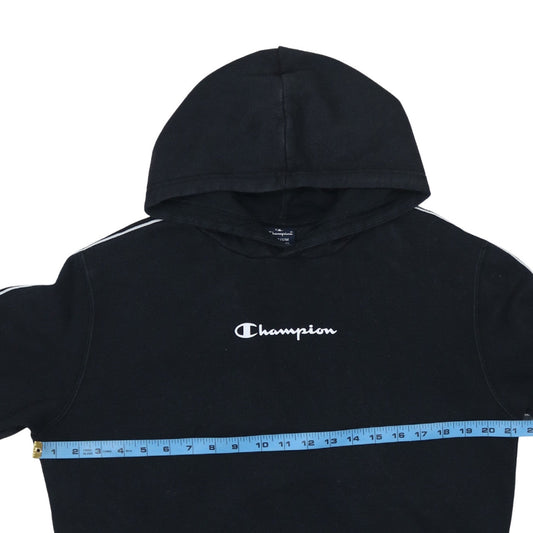 Champion Men's Black Pullover Hoodie Medium Fleece Logo Sweatshirt