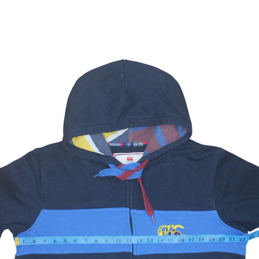 Canterbury Mens Blue Full Zip Hoodie L Rugby Sports Sweatshirt