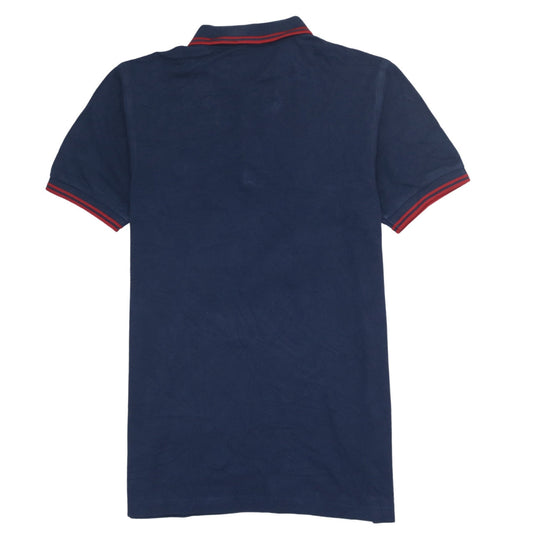 Fred Perry Men's Blue Slim Fit Polo Shirt Size S Red Trim