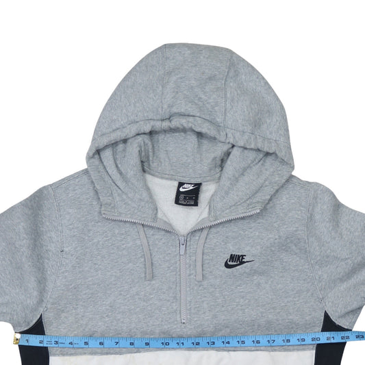 Nike Men's Grey & Black 1/4 Zip Pullover Hoodie Size M