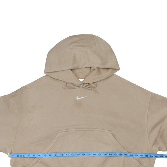 Nike Women Beige Small Pullover Hoodie Cotton Blend Casual