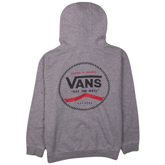 Vans Womens Grey Pullover Hoodie Large Logo Print Casual Sweatshirt
