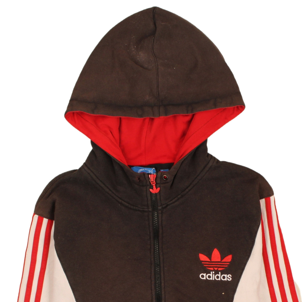 Adidas Men's Black Red White Full Zip Hoodie Size M Sportswear