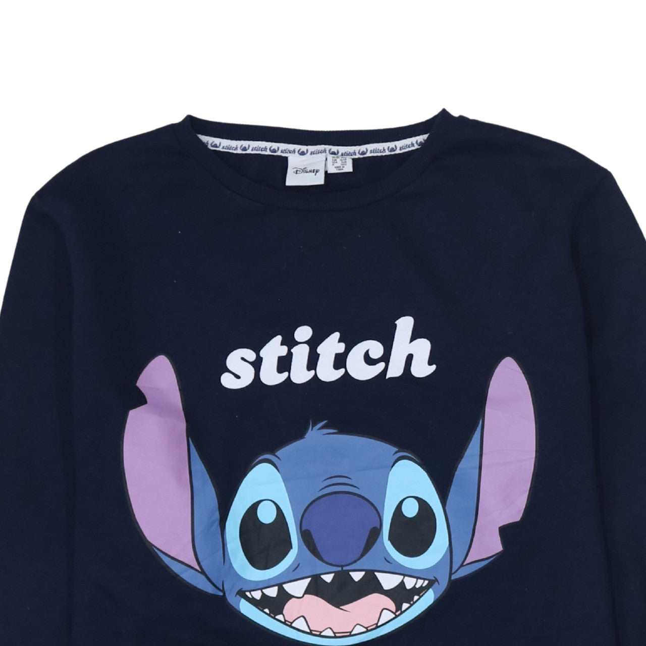 Disney Womens Navy Blue Stitch Sweatshirt Size 18/20 Pullover