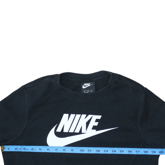 Nike Boys Black XL Fleece Pullover Sweatshirt with Logo Print