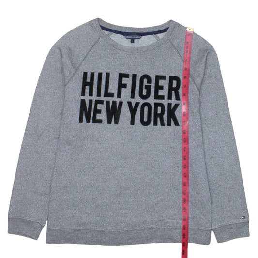 Tommy Hilfiger Men's Grey L Crew Neck Logo Pullover Sweatshirt