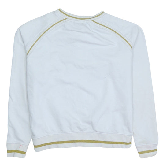 Fila Womens White Gold Logo Crew Neck Pullover Sweatshirt S