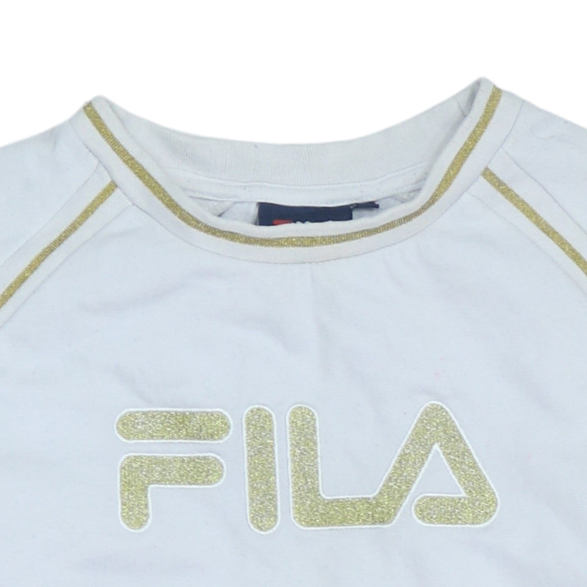 Additional view of Fila women’s white gold logo crew neck pullover sweatshirt s