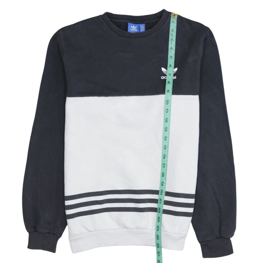 Adidas Men's Black & White Crew Neck Pullover Sweatshirt Size S
