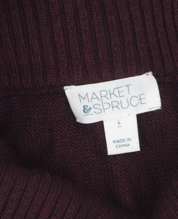 Additional view of Market & Spruce Women Brown Knit Roll Neck Jumper Dress L
