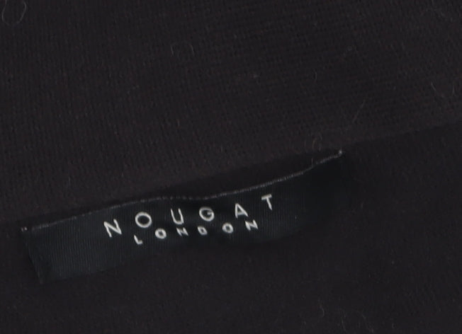 Nougat London Womens Black Wool Long Sleeve V-Neck Cardigan Size 12
