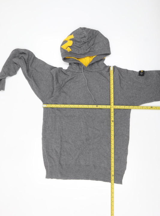 Bench Men’s Grey Hooded Pullover Jumper Size M Cotton Blend