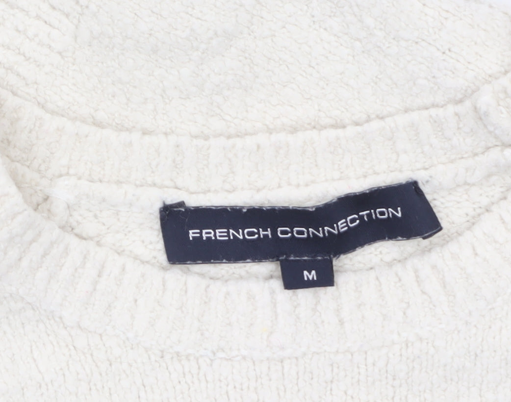 French Connection Womens Ivory Knit Pullover Jumper M