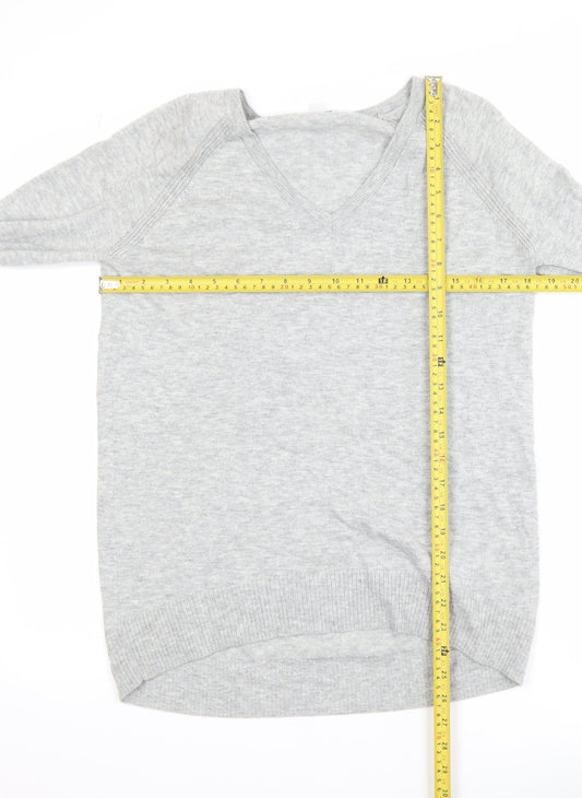 Gap Women’s Grey V-Neck Merino Wool Blend Jumper XS