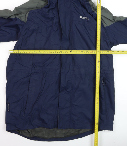 Mountain Warehouse Men's Blue Small Waterproof Hooded Rain Jacket