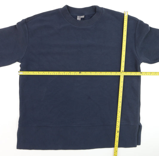 Sweaty Betty Unisex Blue Cotton Pullover Jumper L Regular Fit