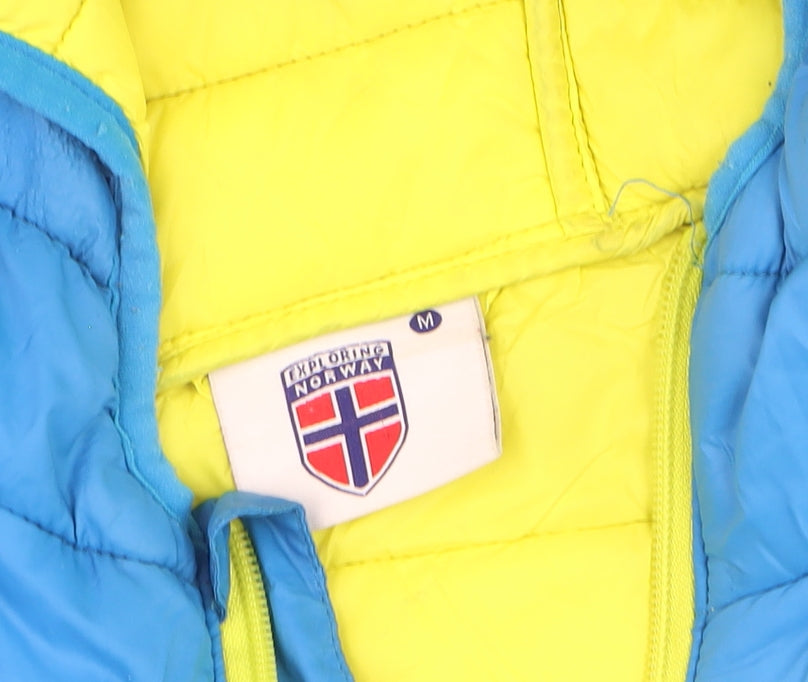 Additional view of Exploring Norway boys’ blue hooded puffer jacket m nylon winter coat