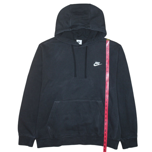 Nike Men's Black Pullover Hoodie L Regular Fit Logo Fleece Sweatshirt