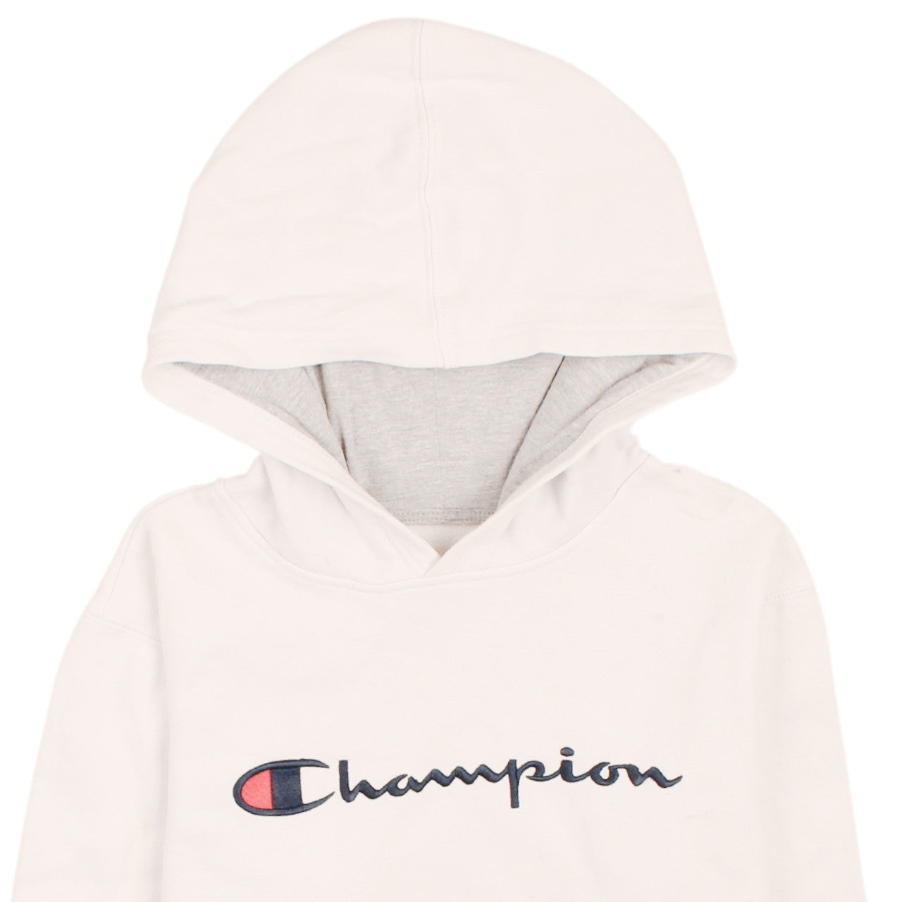 Champion Men's White XL Pullover Hoodie with Logo Embroidery