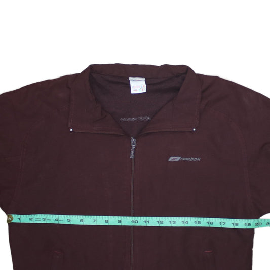Reebok Boys Brown Full Zip Track Jacket Size 12 Years Polyester Lined
