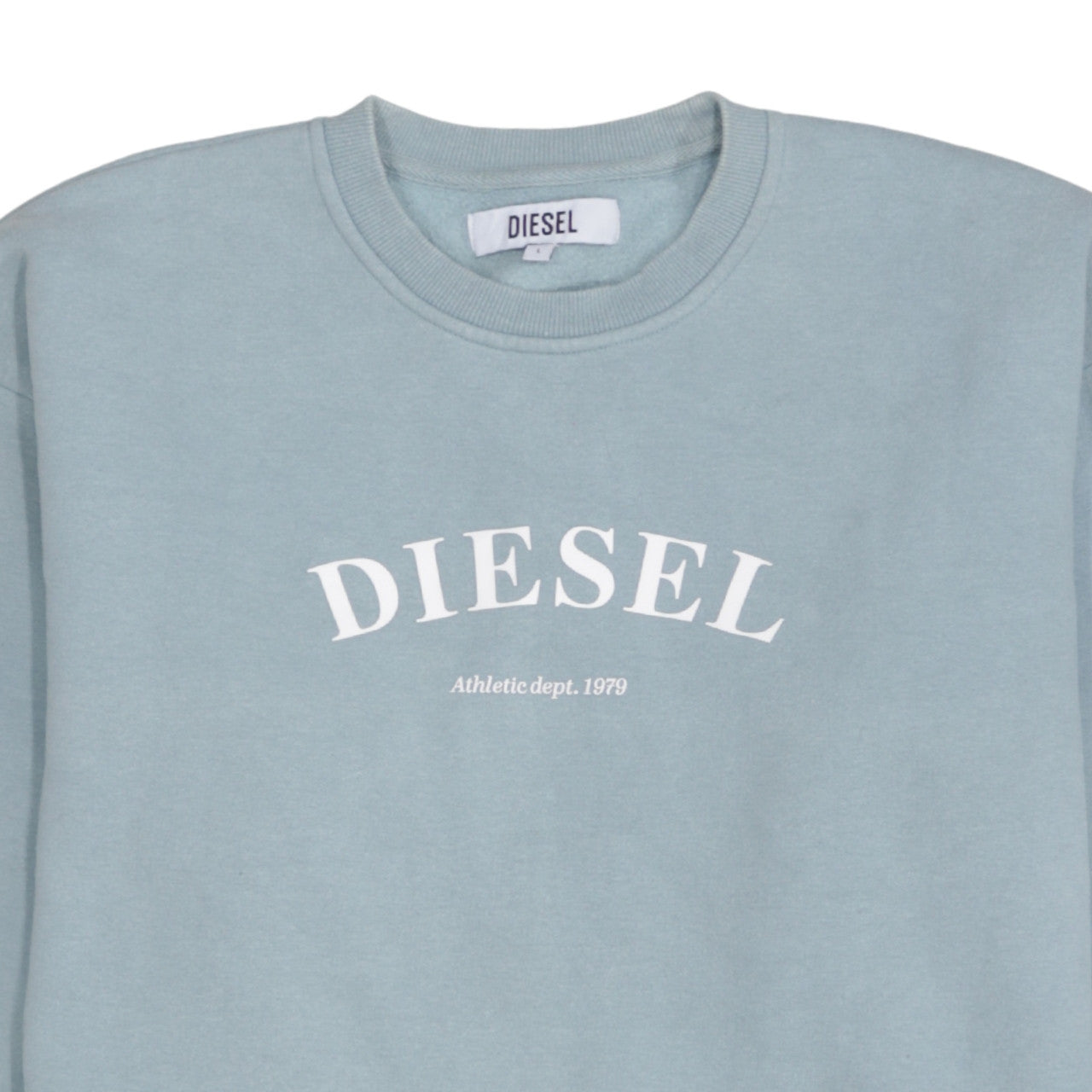 Diesel Women’s Blue Cotton Blend Logo Sweatshirt Size L