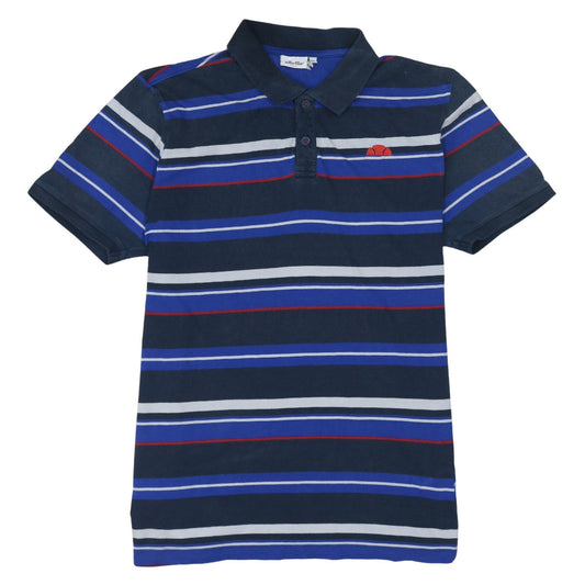 Ellesse Men's Blue Striped Cotton Polo Shirt Size M