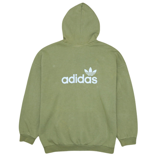 Adidas Women’s Green Pullover Hoodie Sweatshirt Size L Logo Print
