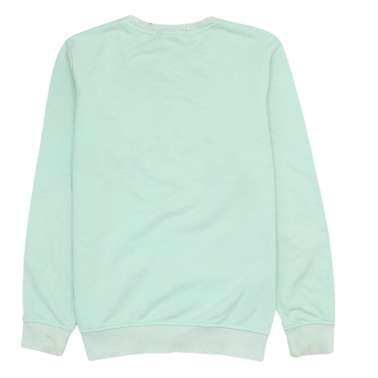 Tommy Hilfiger Women Mint Green Logo Sweatshirt XS Cotton Crew Neck
