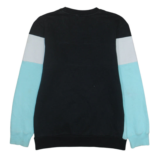 Fila Womens Black Blue Colourblock Logo Sweatshirt Size 16
