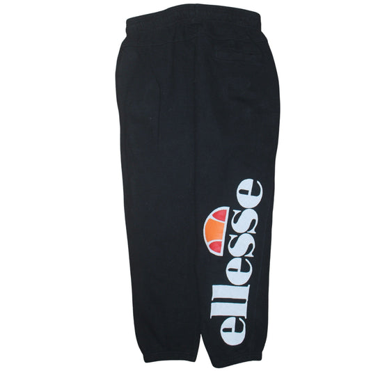 Ellesse Women's Black Joggers L Cotton Blend Fleece Tapered Sweatpants