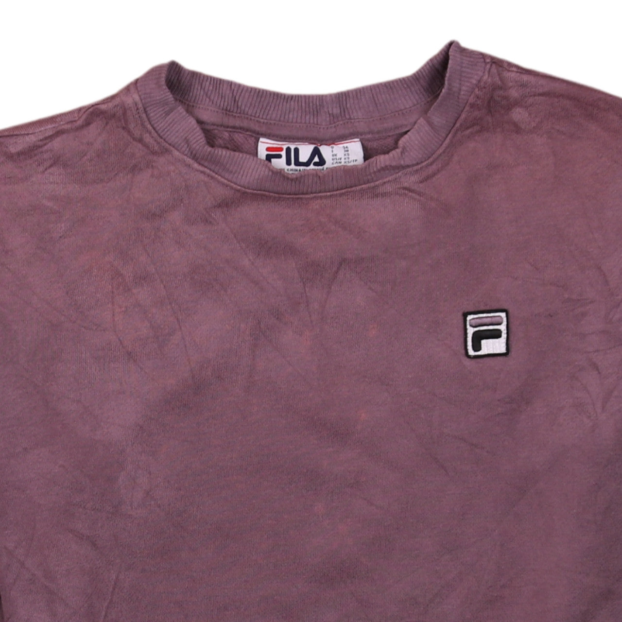 FILA Womens Purple XS Pullover Sweatshirt Crew Neck Logo Casual