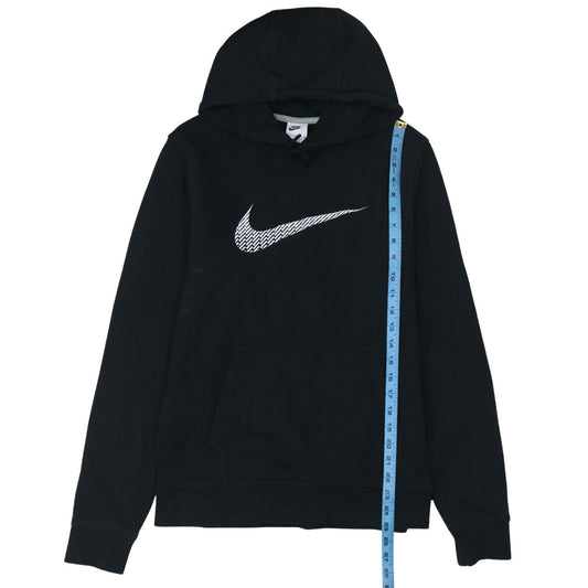 Nike Men's Black Pullover Hoodie Medium Logo Print Sweatshirt