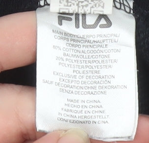 Additional view of Fila men’s black crew neck pullover sweatshirt, size S