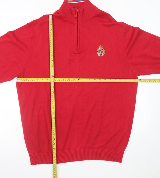 Murray Golf Men's Red 2XL Cotton 1/2 Zip High Neck Jumper