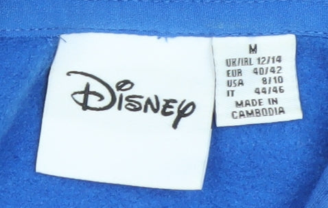 Disney Women Blue Stitch Pullover Hoodie Size M 12/14 Graphic Print